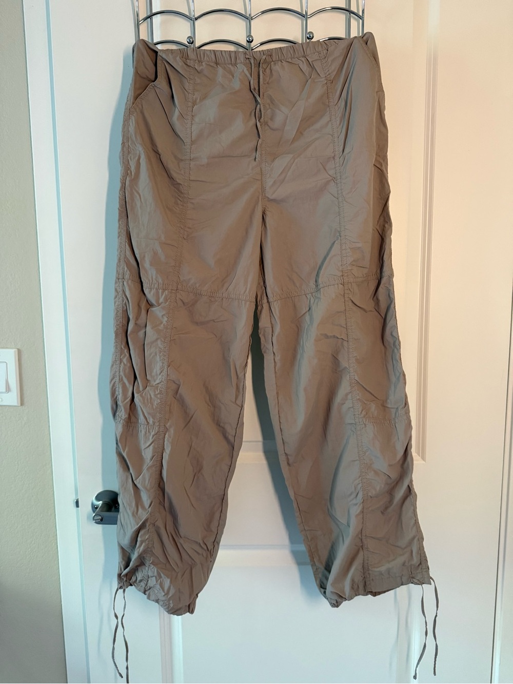 H&M Taupe Cargo Pants with Drawstring Ankles